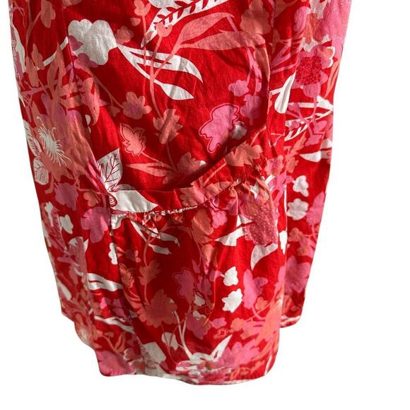 Desigual red tropical sleeveless pockets floral dress size XL - Picture 4 of 8